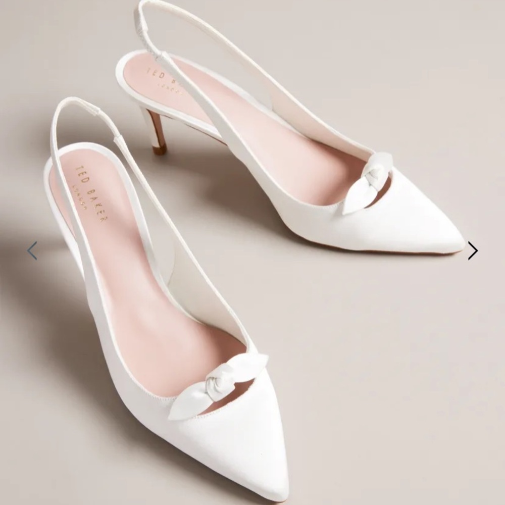 Ted baker white heels sling back size 40 or 9